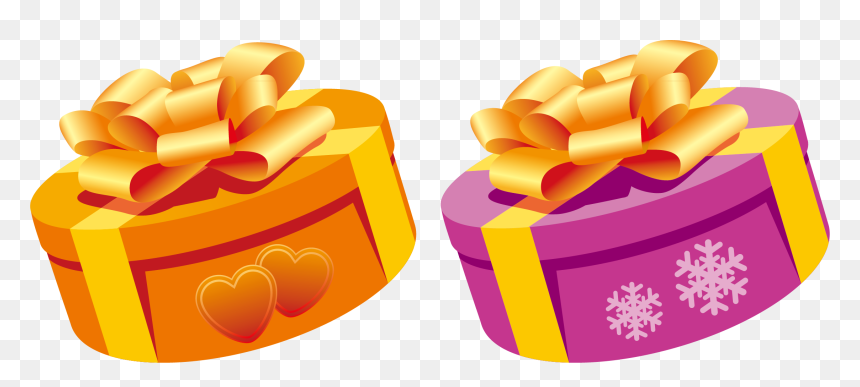 Gift Clipart Vector - Orange Gift Clipart, HD Png Download - birthday gift vector png