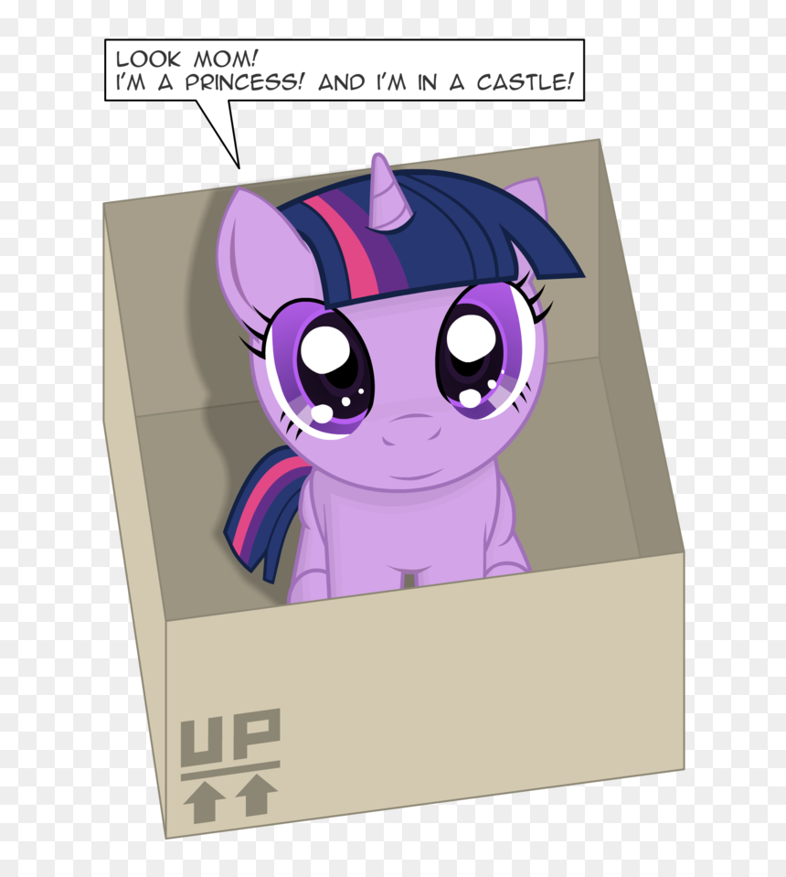 Negasun, Box, Cardboard Box, Cute, Dialogue, Filly, - Twilight Sparkle Cute Memes, HD Png Download - cute dialogue box png
