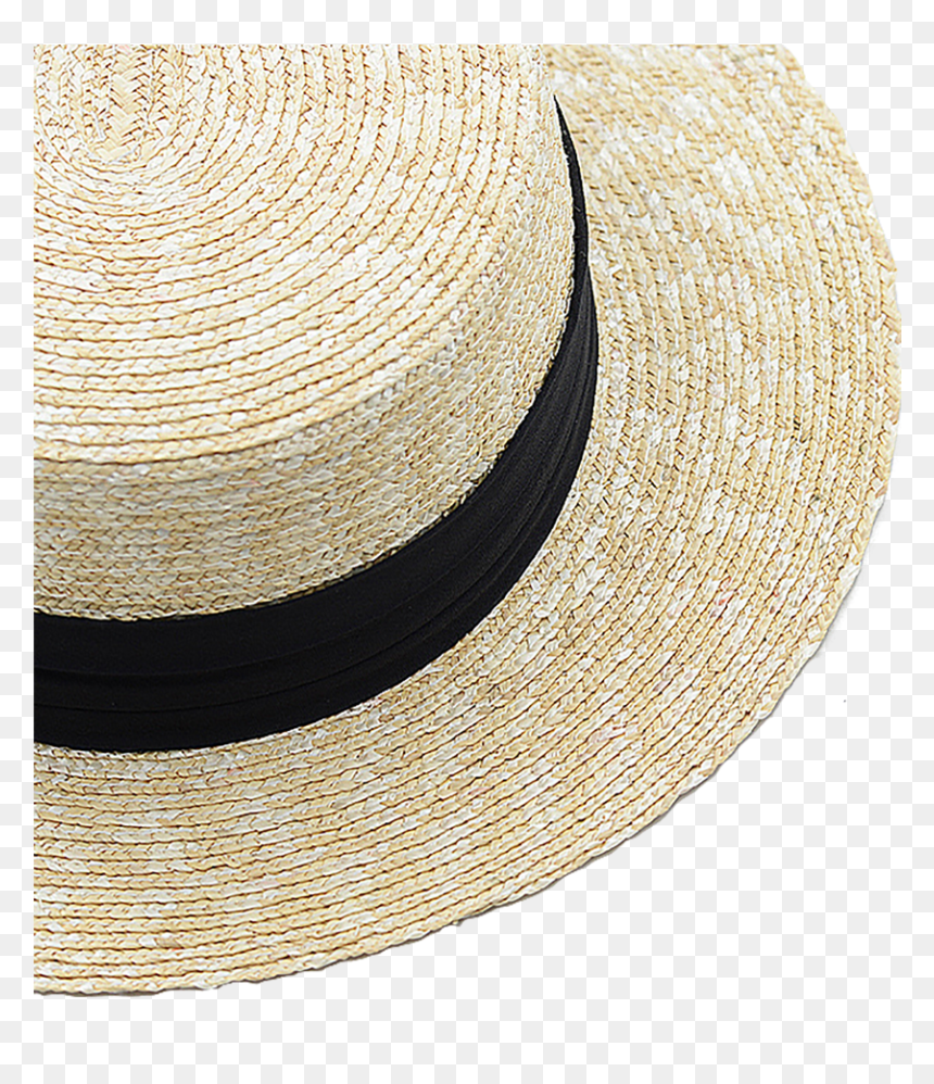 Button Ribbon Flat Crown Boater - Sombrero, HD Png Download - flat ribbon png