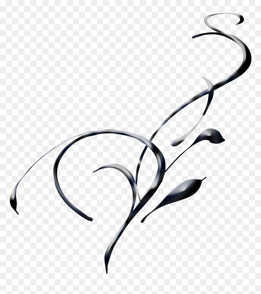 Swirl Abstract Black Satin Elegant Design Curved Shape - Elegant Designs Black And White, HD Png Download - black abstract design png