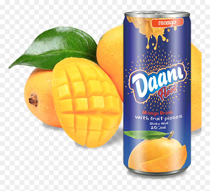 Fruit Juice With Fruit Pieces Packaging, HD Png Download - mango juice glass png