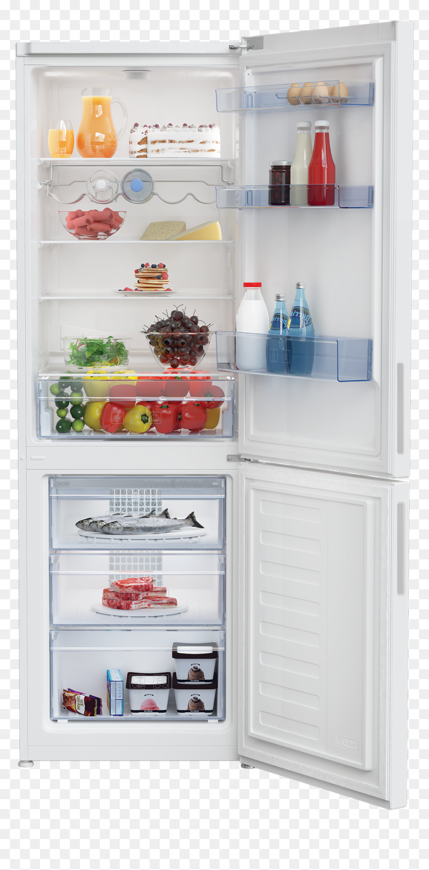 Beko Rcsa 400 K20 W, HD Png Download - fridge freezer png