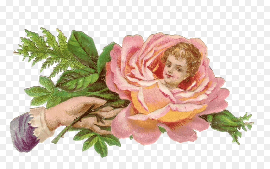 Flower Child Victorian Hand Transparent Png - Victorian Hand Holding Flowers, Png Download - flower stick png