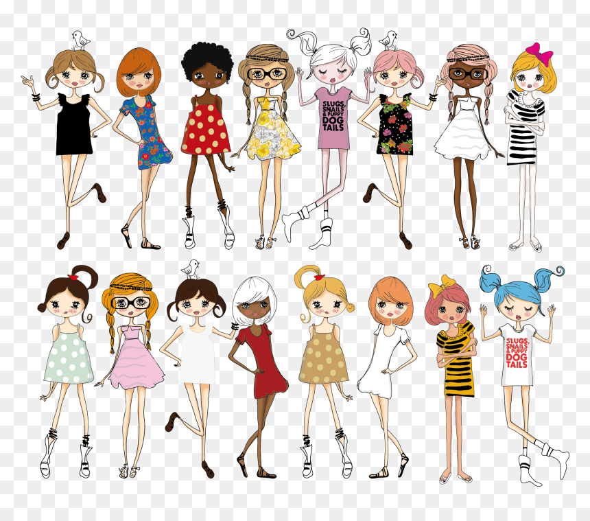 Download Hd Cute Drawings - Cartoon Clip Art Ladies Golf, HD Png Download - fashion girls png