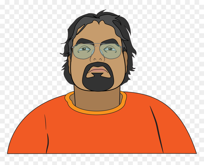 Hairstyle,art,facial Hair - Man With Goatee In Cartoon, HD Png Download - hairstyle png male