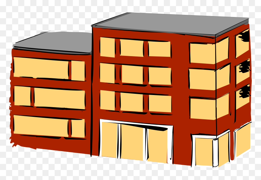 Clip Art Brick Building, HD Png Download - apartment building png