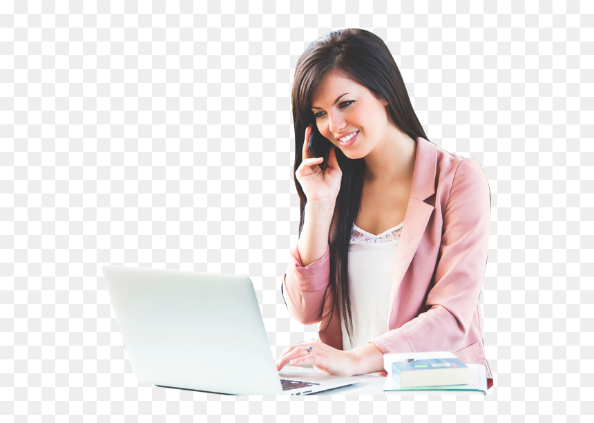Mobile App, HD Png Download - woman with laptop png