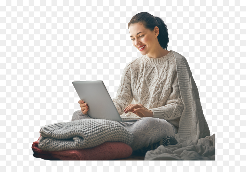 Transparent Woman Reading Png - Woman Reading Png, Png Download - woman with laptop png