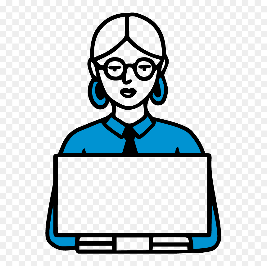 An Adult Woman Sits At Her Laptop Wearing Professional, HD Png Download - woman with laptop png
