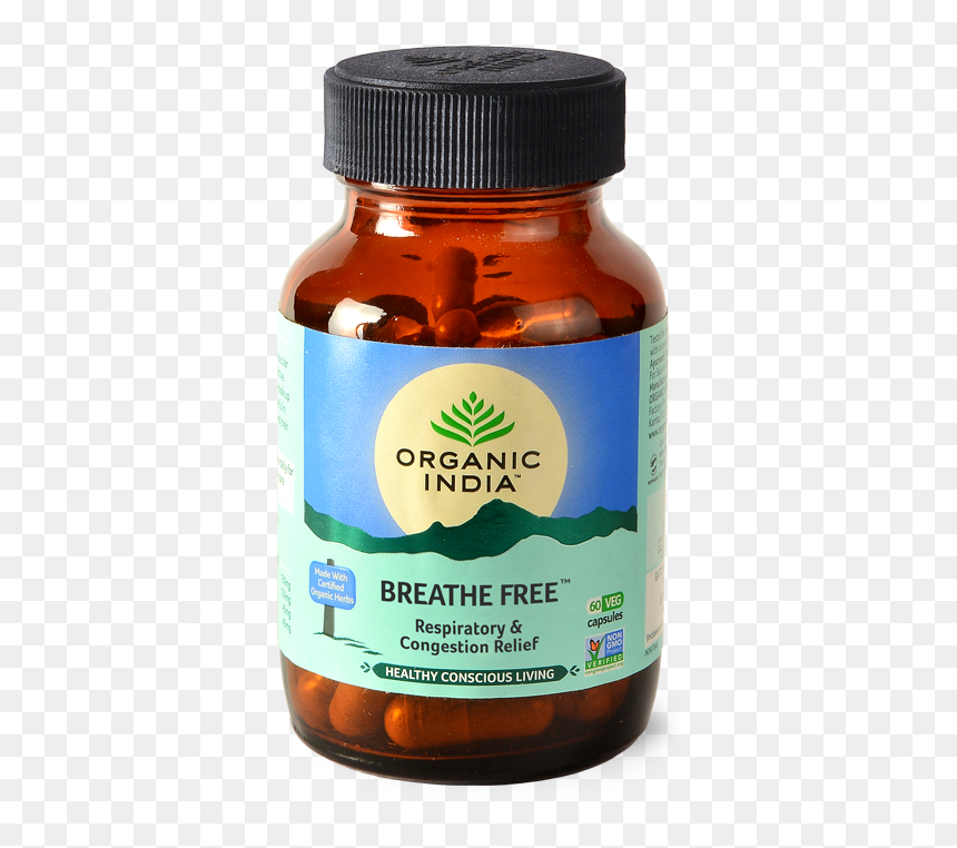 Organic India Breathe Free Capsules, HD Png Download - tulsi tree png