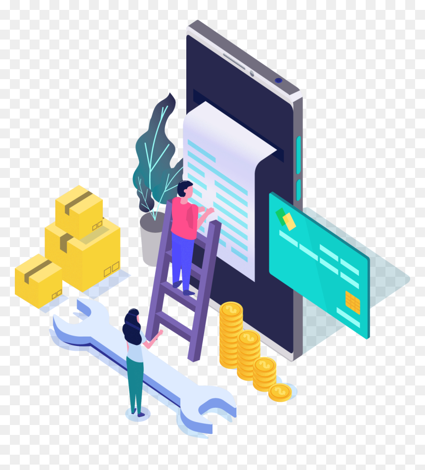 A Cartoon Image Of Two People Building An Hvac Quote - Graphic Design, HD Png Download - business people png transparent