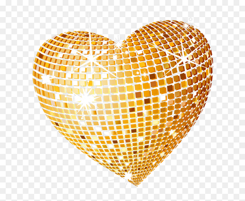 Gold Disco Heart Png Clipart Picture - Transparent Background Sparkle Heart, Png Download - dasara images png