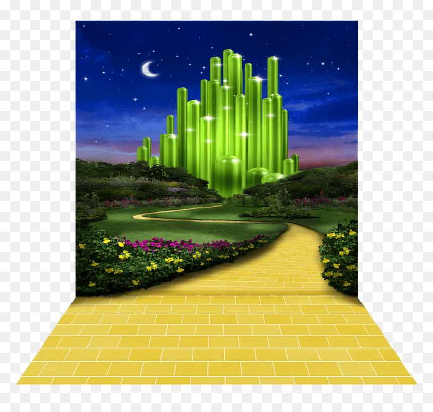 Transparent Yellow Brick Road Png - Emerald City Wizard Of Oz Png, Png Download - yellow green background png