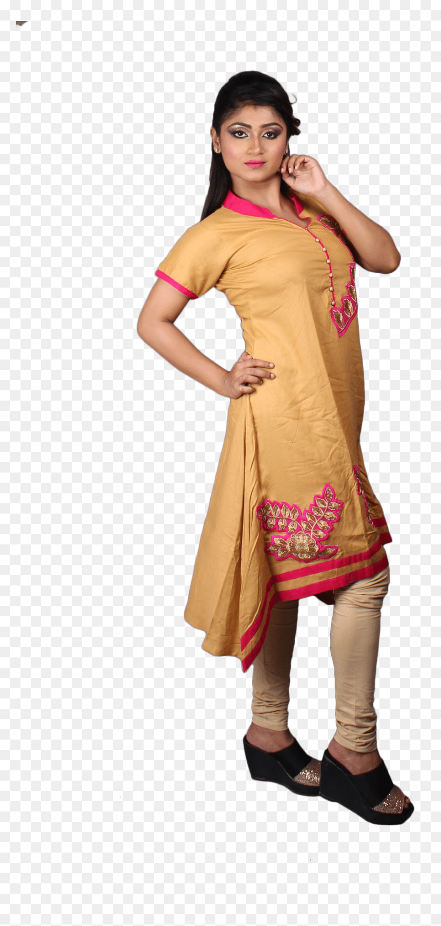 Cotton Embroidered Kurti - Photo Shoot, HD Png Download - ladies kurti png
