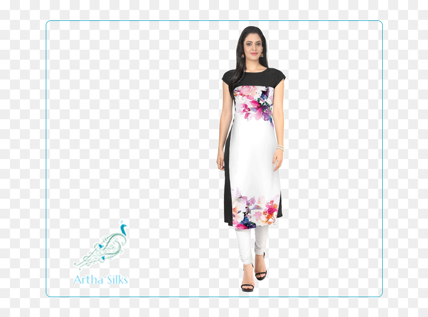 Digital Print Ladies Kurti, HD Png Download - ladies kurti png