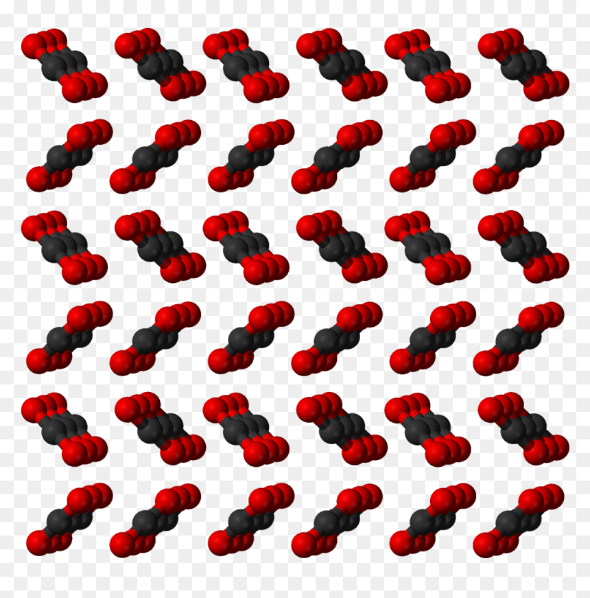 Carbon Dioxide Crystal 3d Balls - Estructura Cristalina Del Dioxido De Carbono, HD Png Download - carbon dioxide png
