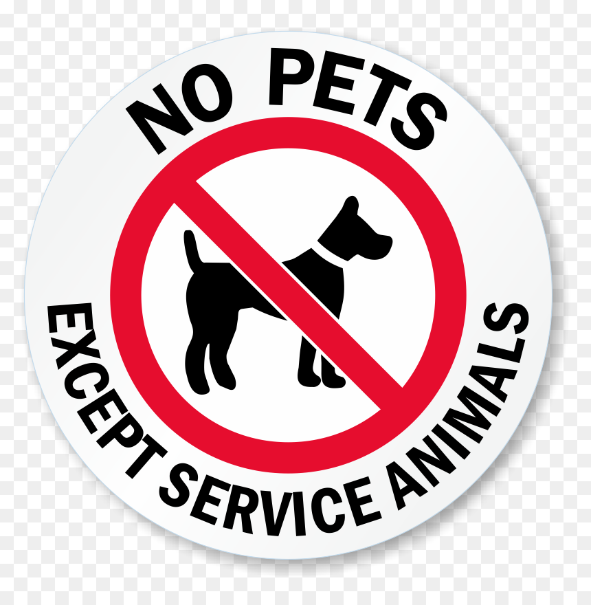 No Pets Except Service Animals Signs, HD Png Download - service dog png