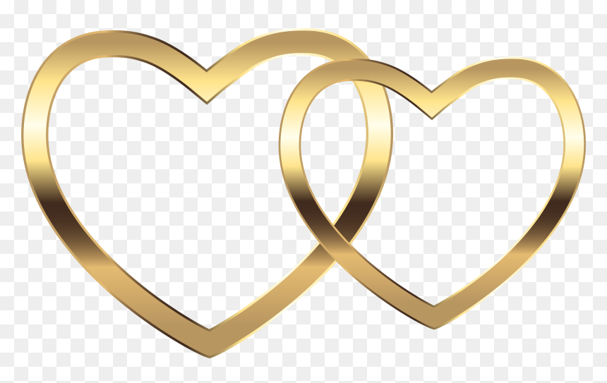 Golden Hearts No Background, HD Png Download - heart clipart png