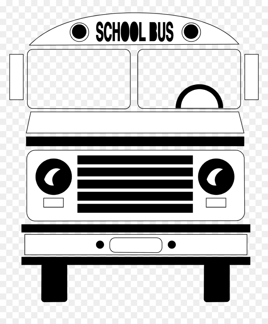 School Clipart Black And White Transparent Background, HD Png Download - school bus png