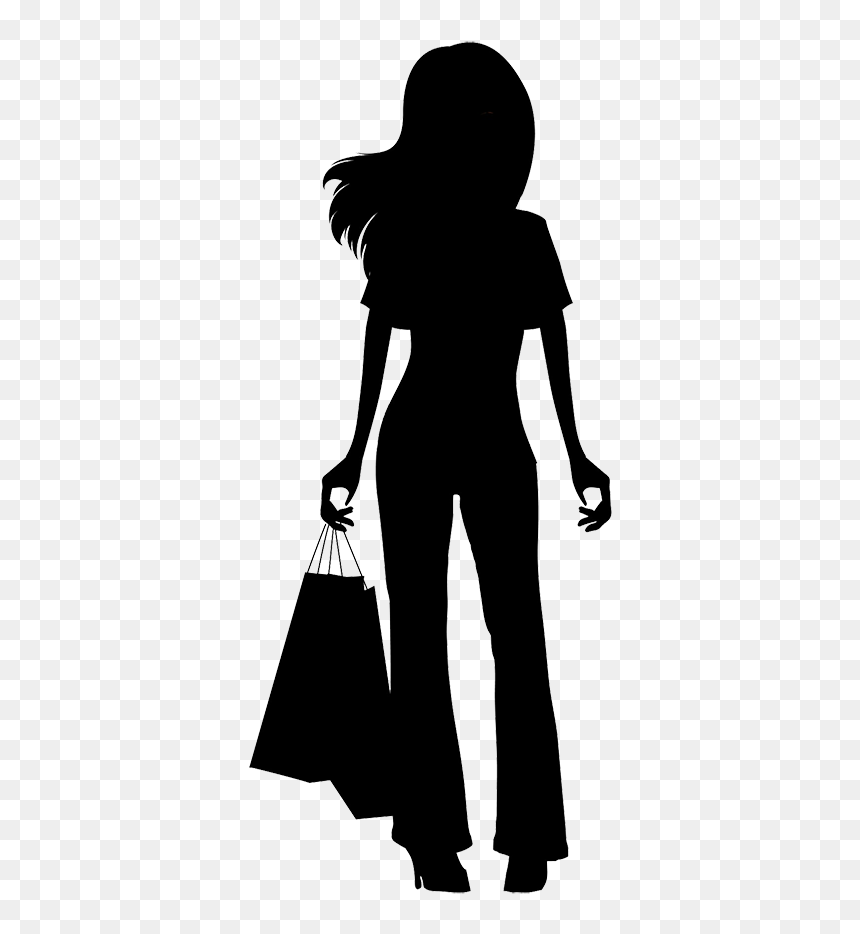 Shopping Woman Silhouette Png, Transparent Png - woman silhouette png