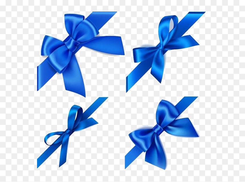 Blue Ribbon Bow Vector, HD Png Download - tie png