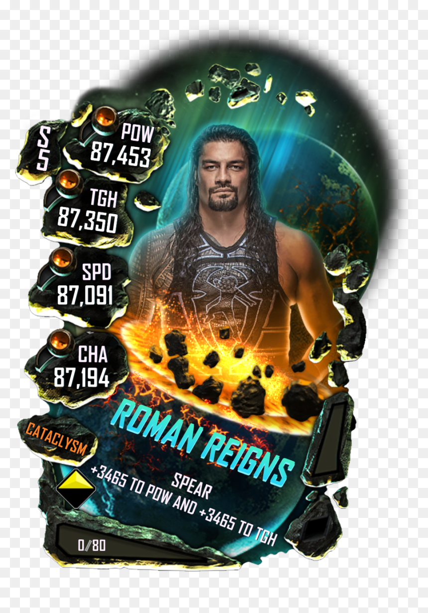 Wwe Supercard Cataclysm Cards, HD Png Download - roman reigns png