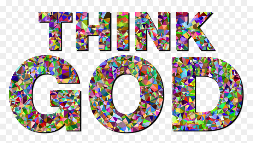 Chromatic Gem Low Poly Think God Typography With Drop - Portable Network Graphics, HD Png Download - circle shadow png