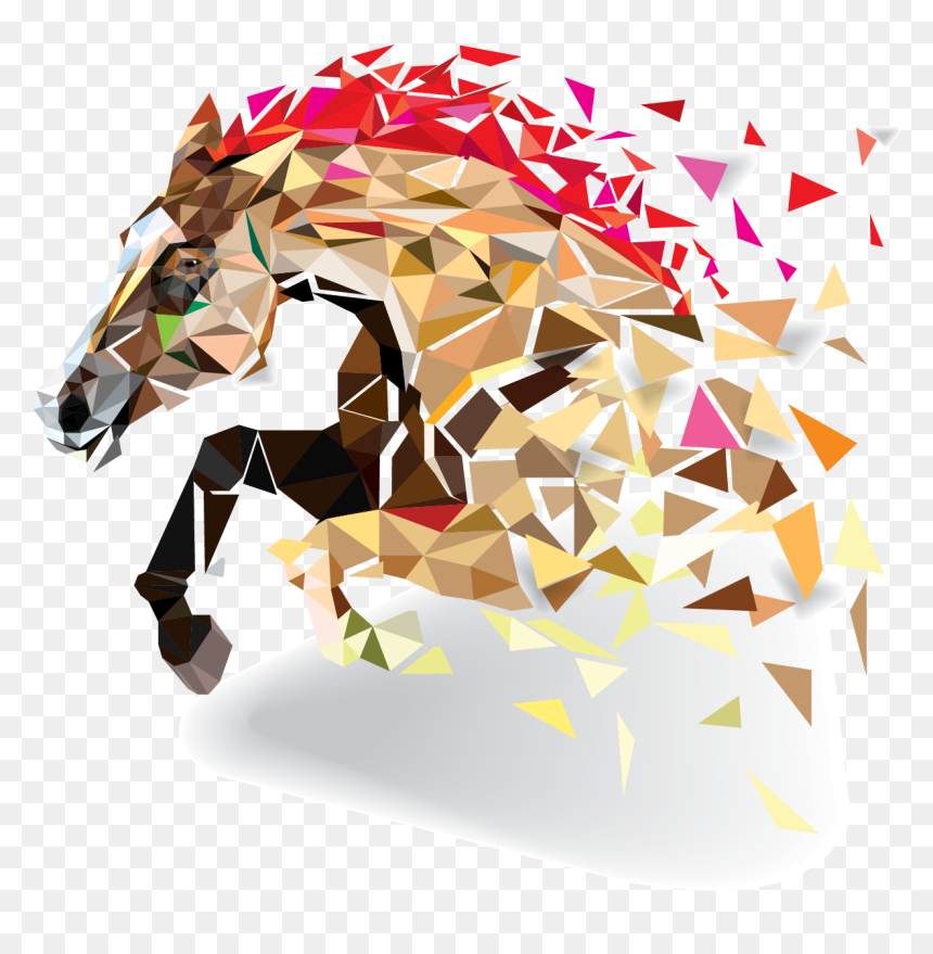 Geometric Horse, HD Png Download - horse vector png