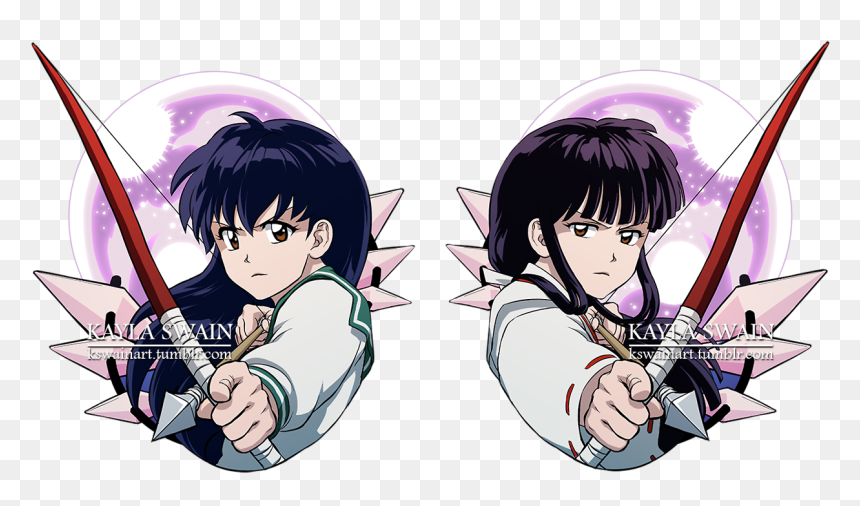 A New Double Sided Charm/keychain I’m Doing, This Time - Kikyo And Kagome Manga, HD Png Download - sesshomaru png
