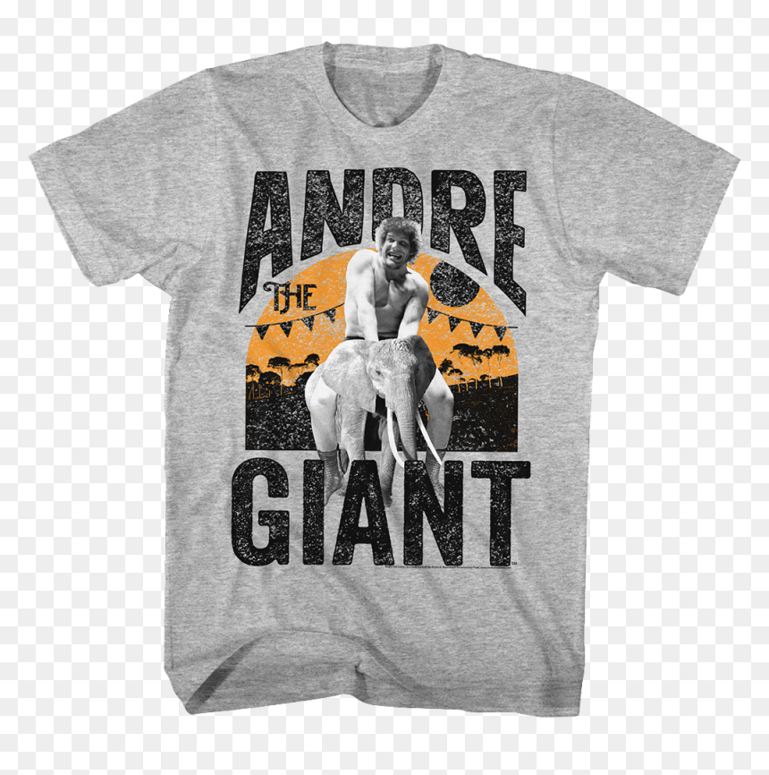 Riding An Elephant Andre The Giant T-shirt, HD Png Download - andre the giant png
