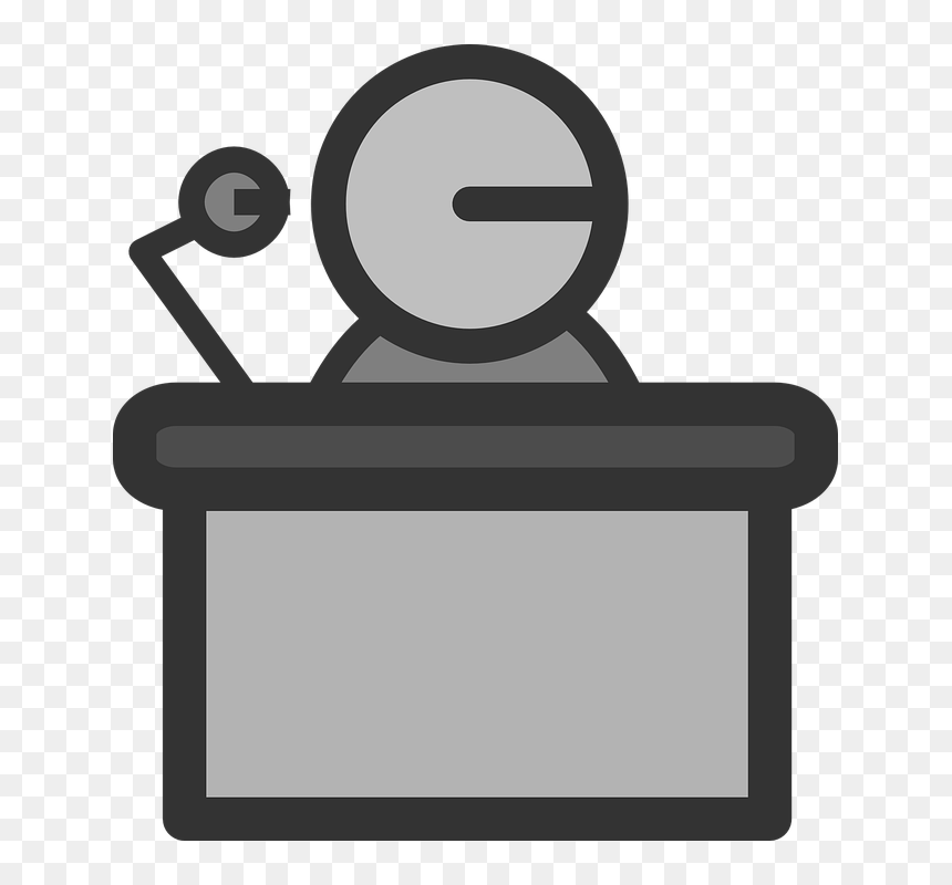 Speaker, Desk, Employee, Presented, Talk, Microphone - Presentation Sticker, HD Png Download - employee icon png
