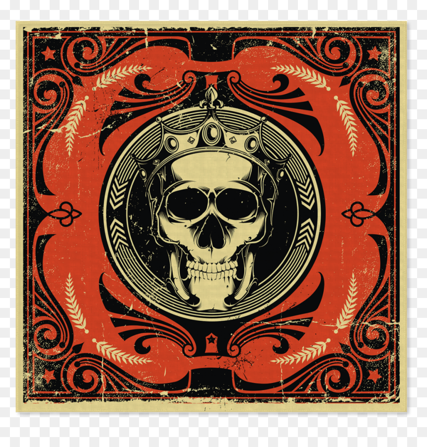 Skull, HD Png Download - bandana pattern png