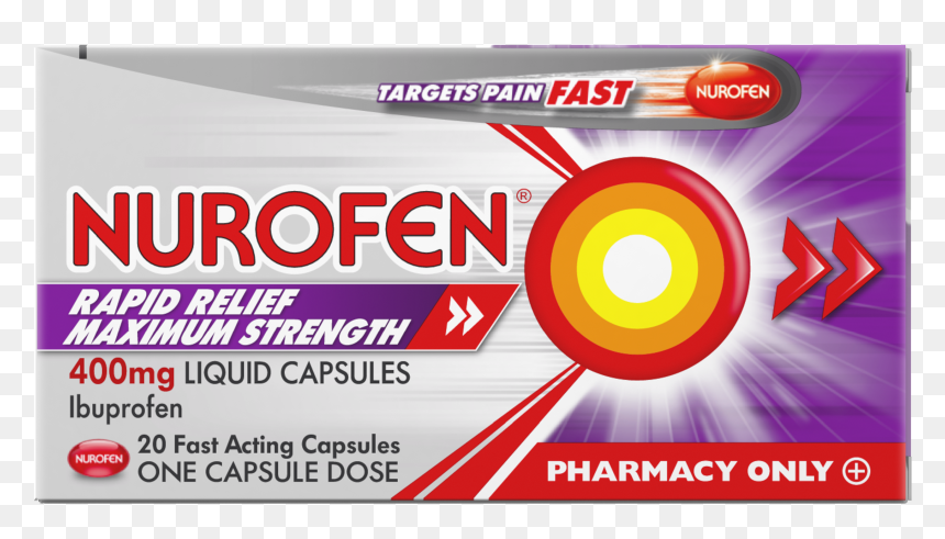 Nurofen Rapid Relief Maximum Strength Liquid Capsules - Nurofen, HD Png Download - capsule png