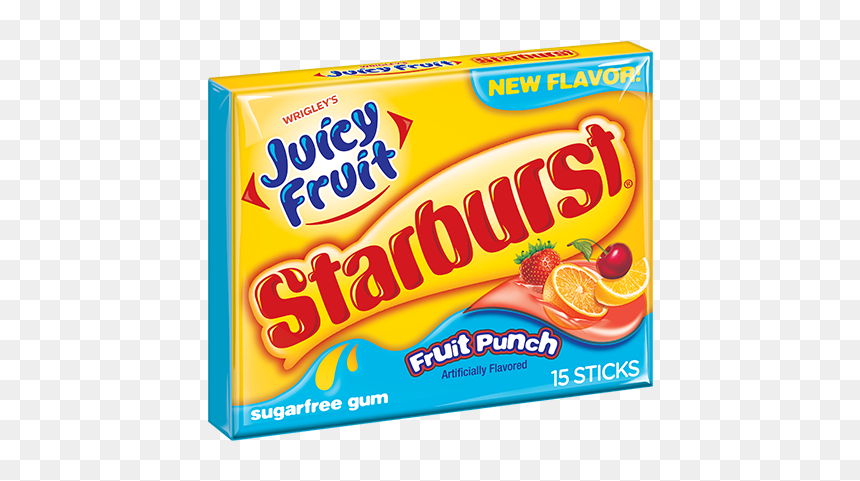 Wrigley Juicy Fruit Starburst Fruit Punch 15 Stick - Juicy Fruit New Gum, HD Png Download - fruit punch png