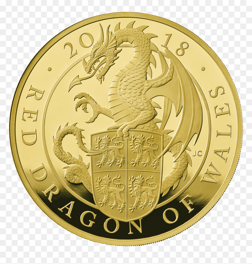 2018 1 Kg Britain Queen"s Beasts - Lion Of England Gold Coin, HD Png Download - gold dragon png