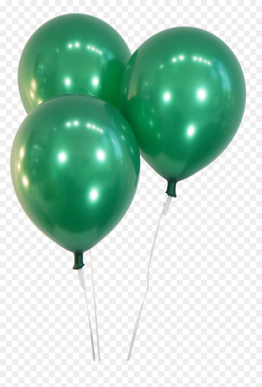 Metallic Green Balloons - Balloon, HD Png Download - up balloons png