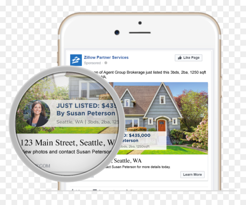 Zillow Facebook Ad, HD Png Download - just listed png