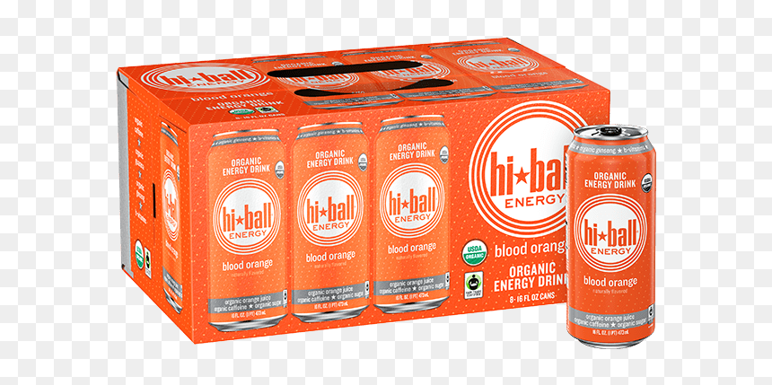 Blood Orange Hiball Energy Organic Juice Drink - Caffeinated Drink, HD Png Download - energy drink png