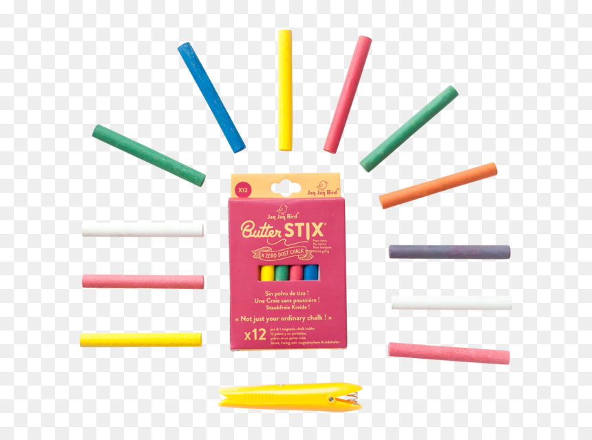 Butterstix® With Chalk Holder No Dust Chalk - Sidewalk Chalk, HD Png Download - chalk dust png