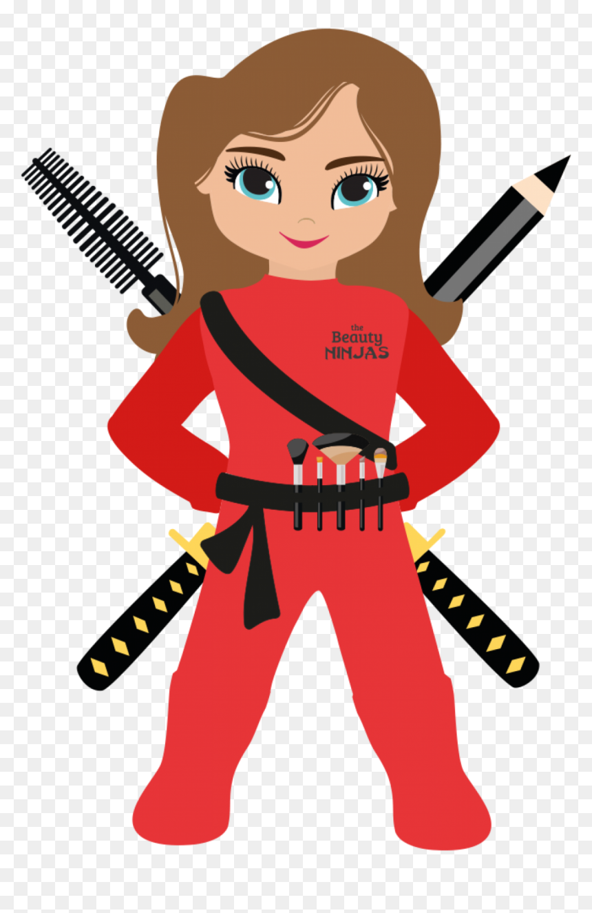 Cropped Beauty Ninja Mascot Rgb Medium - Cosmetics, HD Png Download - ninjas png