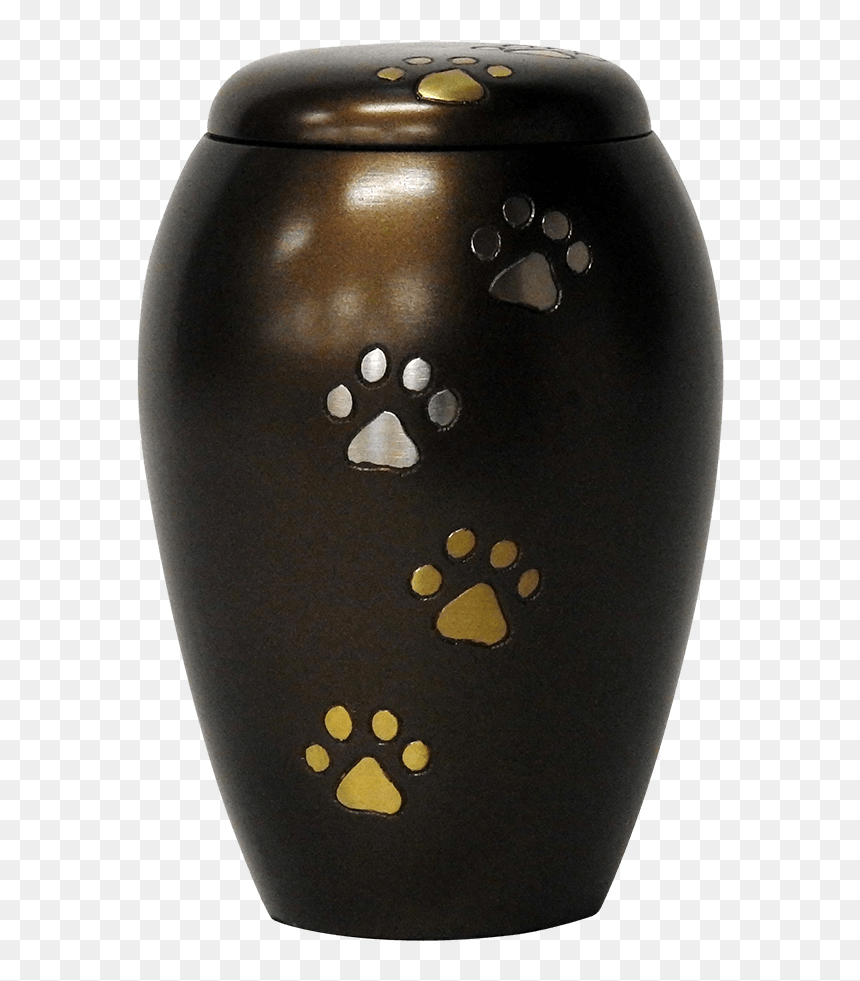 Chocolate Dog Paw Print Cremation Urn - Vase, HD Png Download - urn png