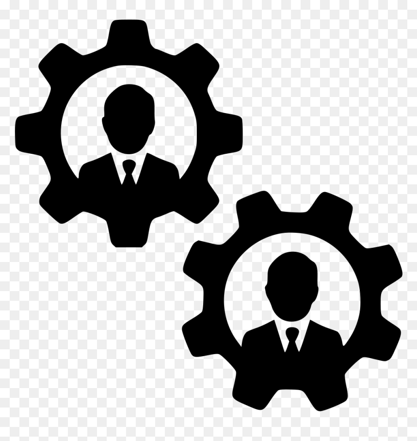 Settings Users Men Teamwork Cogs Gears - Gear With User Icon, HD Png Download - teamwork icon png