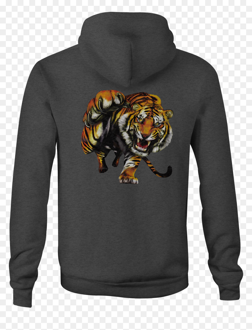 Zip Up Hoodie Tiger Stripes Hooded Sweatshirt, HD Png Download - tiger stripe png