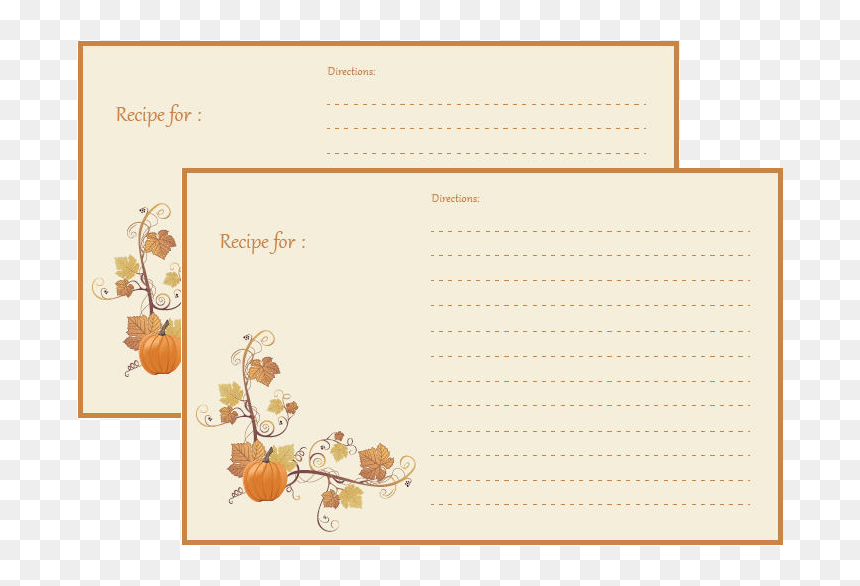 Thanksgiving Card Printables, HD Png Download - recipe card png