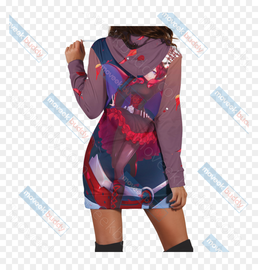 Rwby Ruby Rose 3d Hoodie Dress, HD Png Download - rwby ruby png