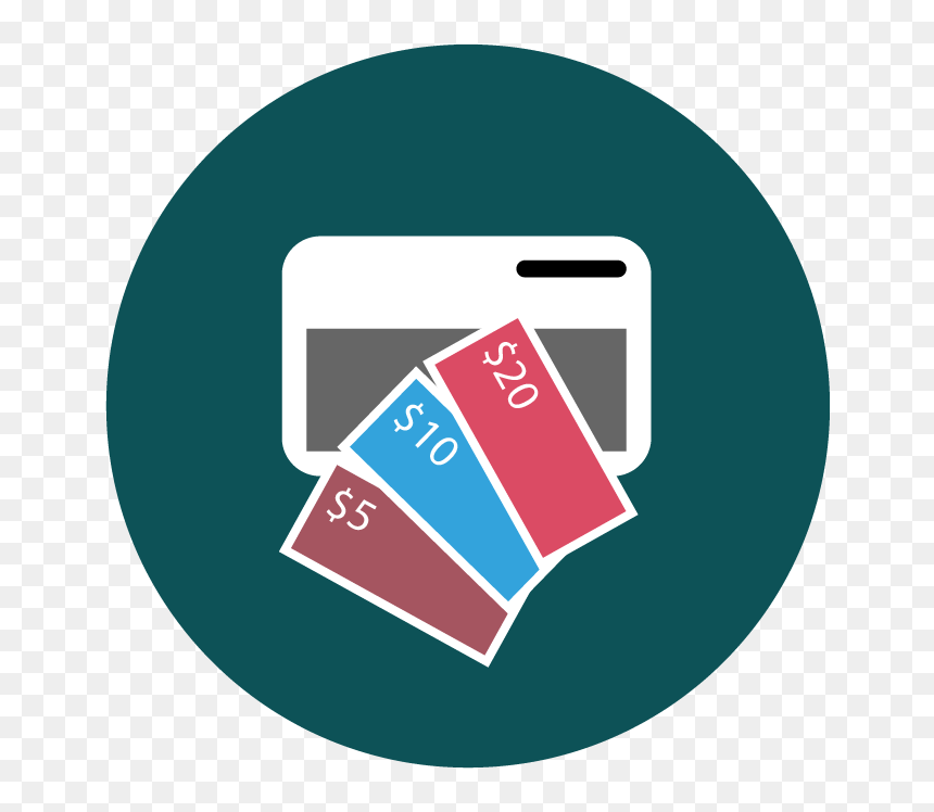 A Graphic Showing Dollar Bills Next To A Touchscreen - Graphic Design, HD Png Download - dollar bill icon png