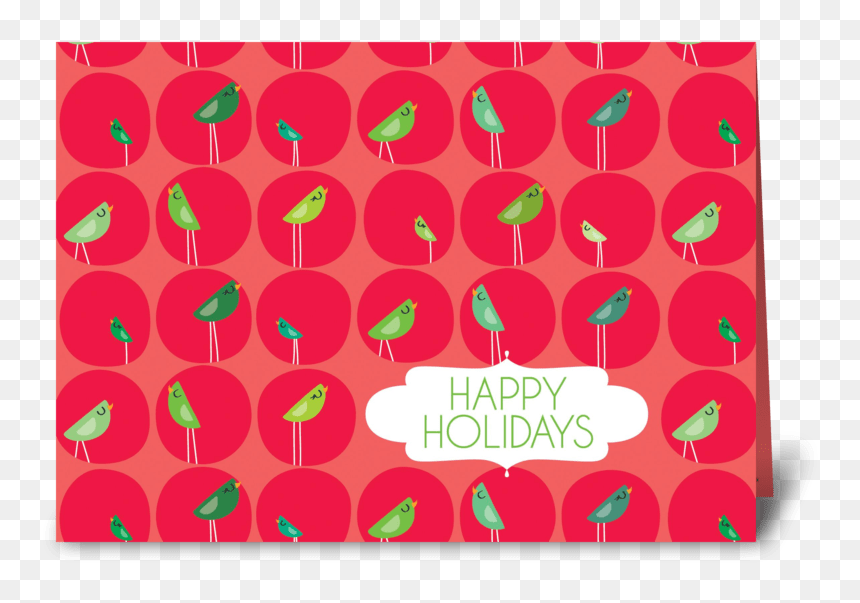 Happy Holiday Birds Greeting Card - Greeting Card, HD Png Download - holiday card png