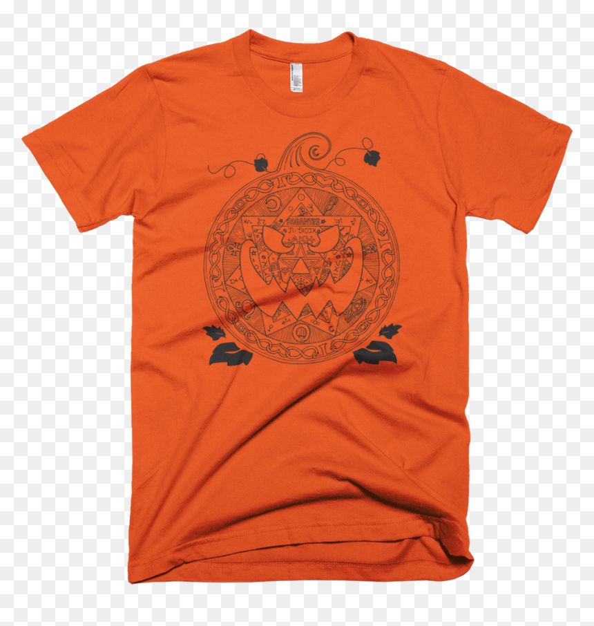 Occulture Sigil Pumpkin Black Mockup Front Wrinkled - T-shirt, HD Png Download - sigil png