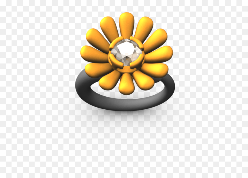 Orange Med Daisy Ring - Chrysanths, HD Png Download - sparkle texture png