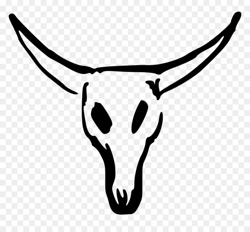 Skull, Cow, Cattle, Longhorn, Bull, Ox, Skeleton - Deer Skull Drawing Easy, HD Png Download - ox png